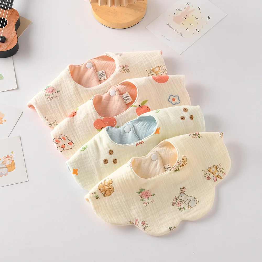 Babero bebé reversible de encaje ondulado suave para alimentación - imagen 4