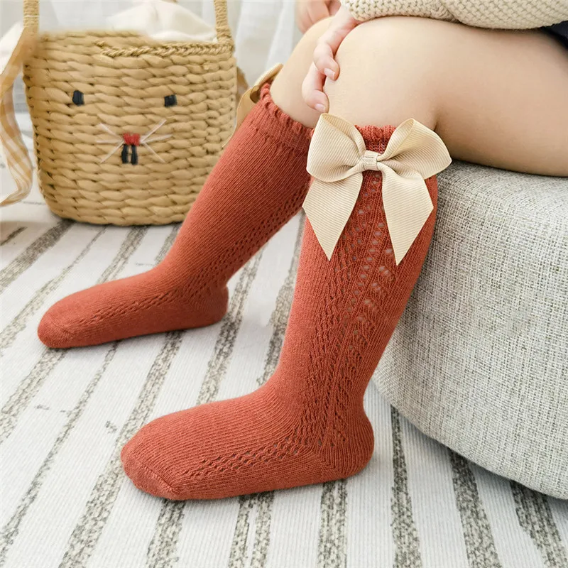 Calcetines largos infantiles con lazo algodón suave - imagen 3