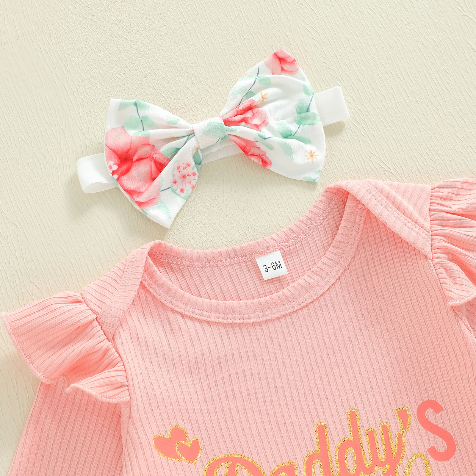 Tregren conjunto de bebé niña con pelele de manga larga floral - imagen 5