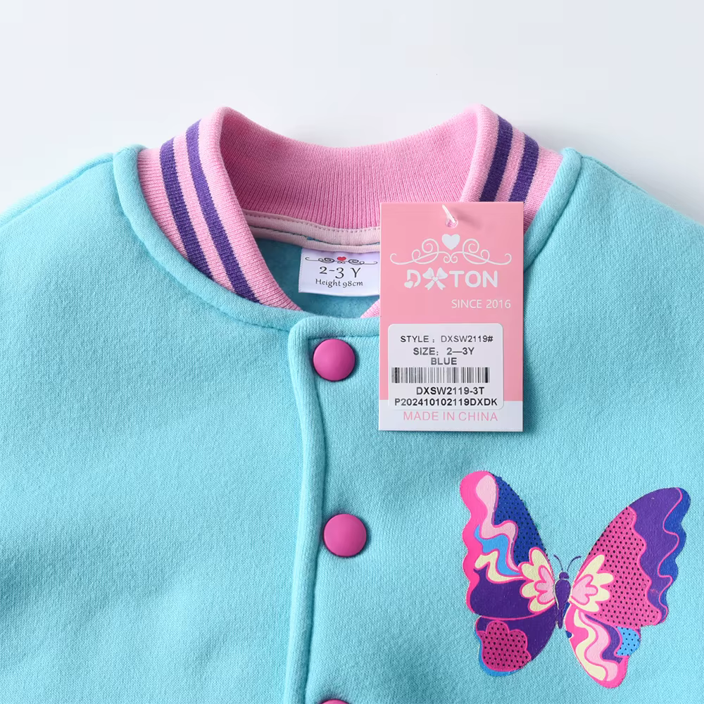 DXTON Chaqueta de béisbol para niña con lentejuelas mariposas - imagen 5