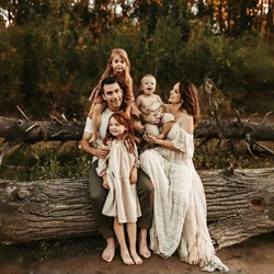 Vestido largo encaje premamá boho fotográfico