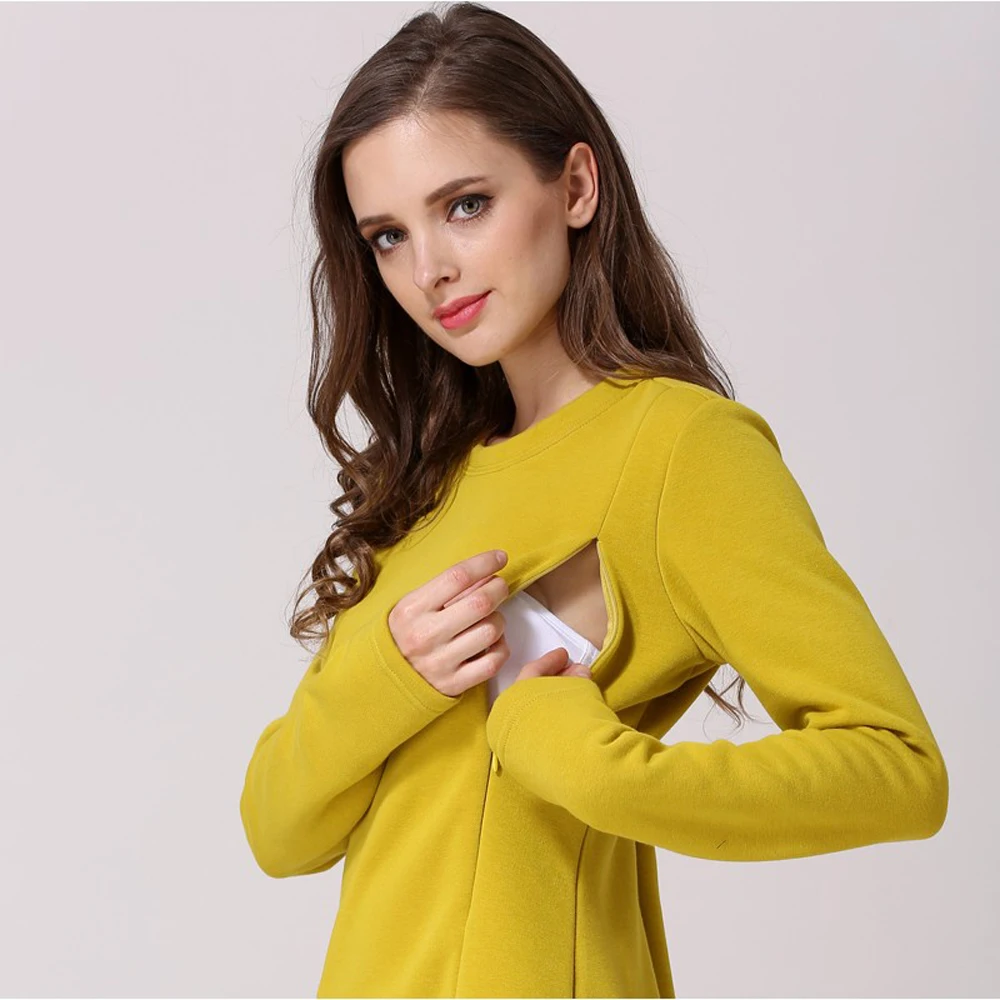 Sudadera de maternity con capucha de lana cómoda para embarazadas