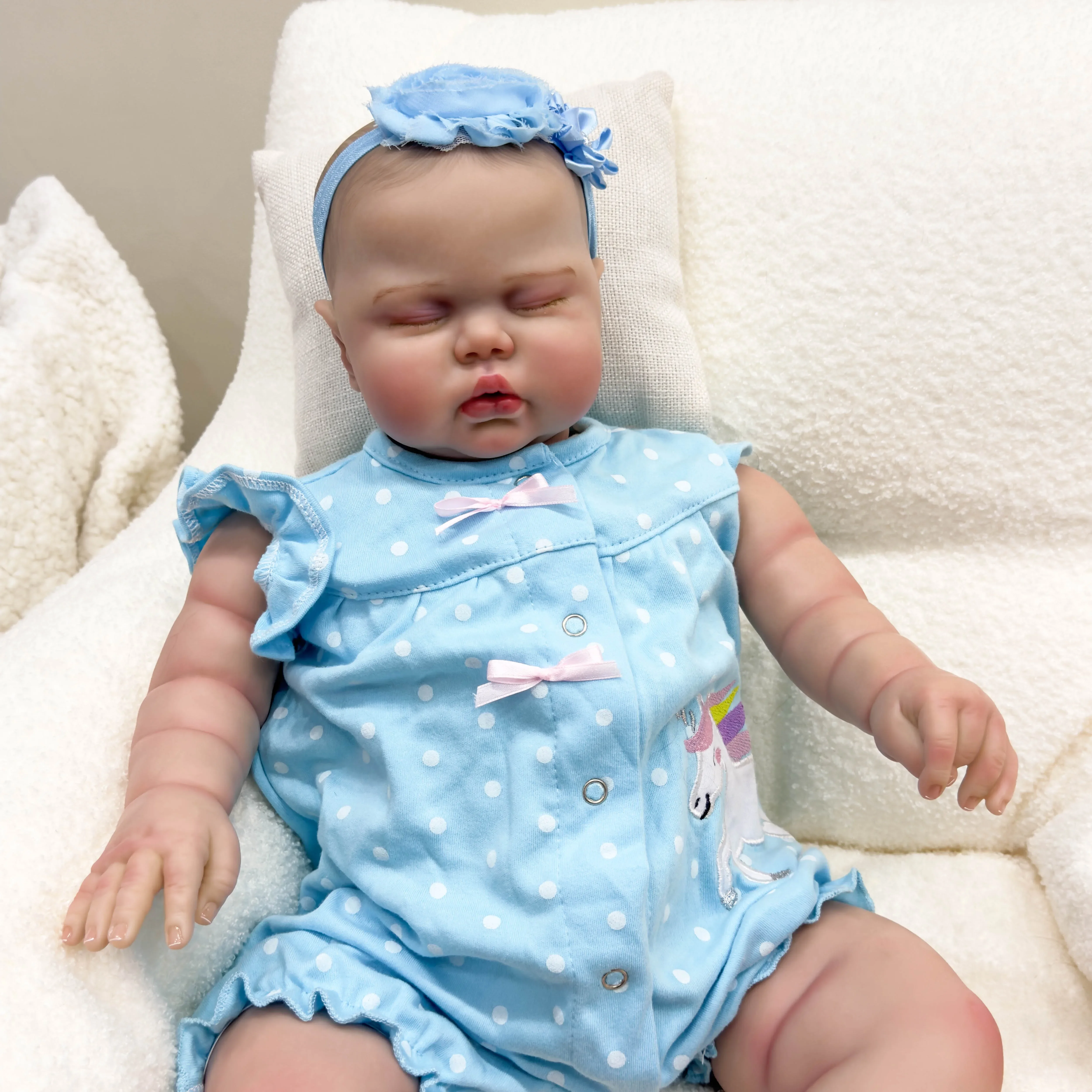 Muñeca reborn Pickle durmiendo, pintada a mano, realista