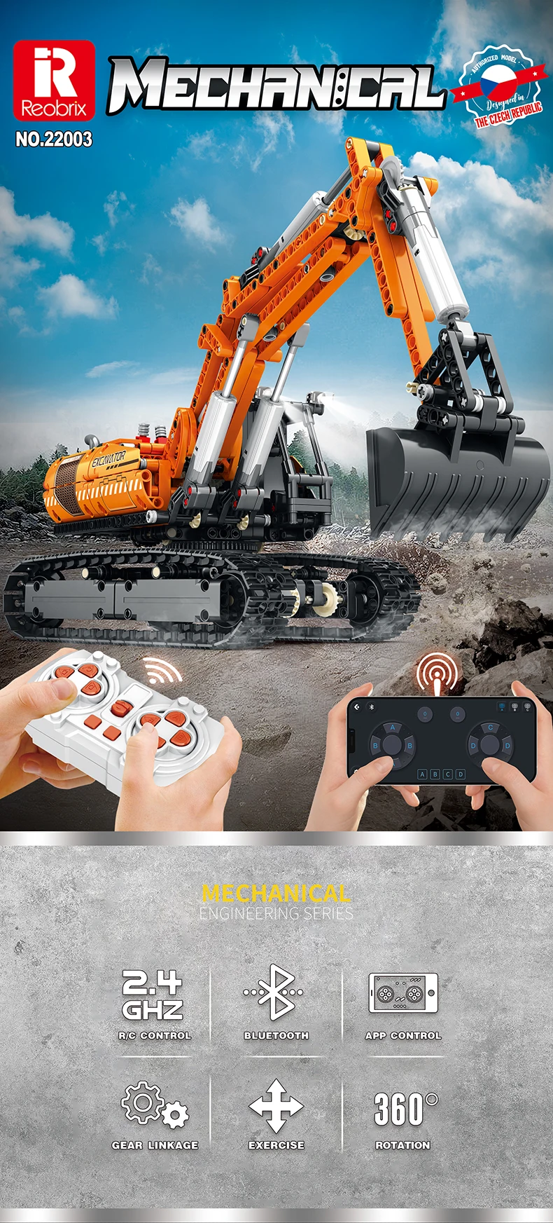 Excavadora radiocontrol con brazo articulado