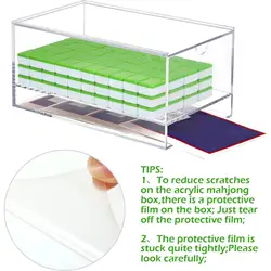 Estuche de mahjong acrílico transparente portátil para viajes