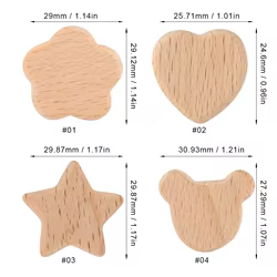 Kovict cuentas de madera de haya para bisutería infantil artesanal
