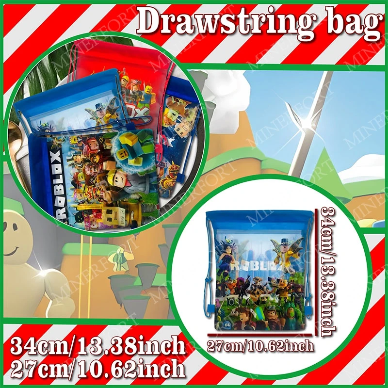 Roblox bolsa de regalo infantil con cordón y bolsillos portátiles - imagen 5