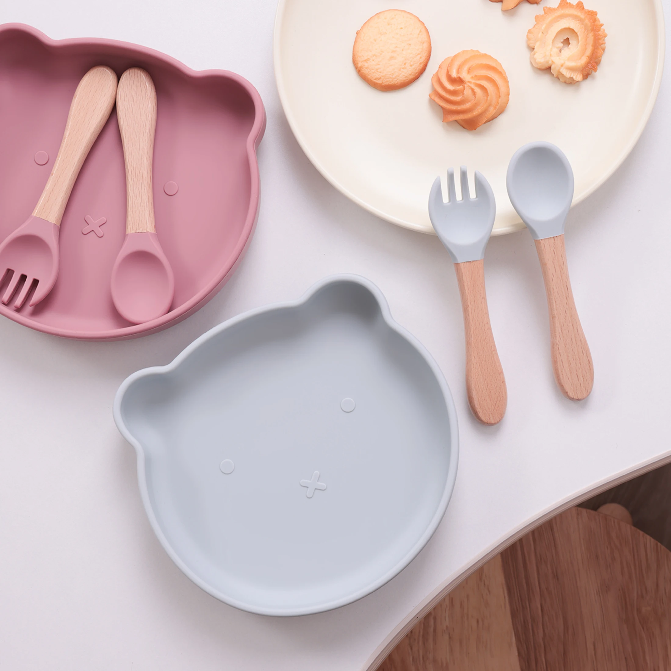 Platos de succión de silicona sin BPA para autoalimentación infantil - imagen 3