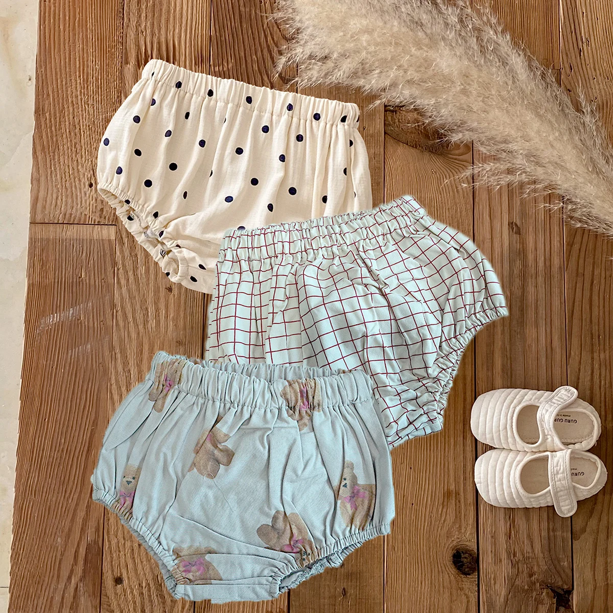 Pantalones cortos para bebé de algodón transpirable con estampado