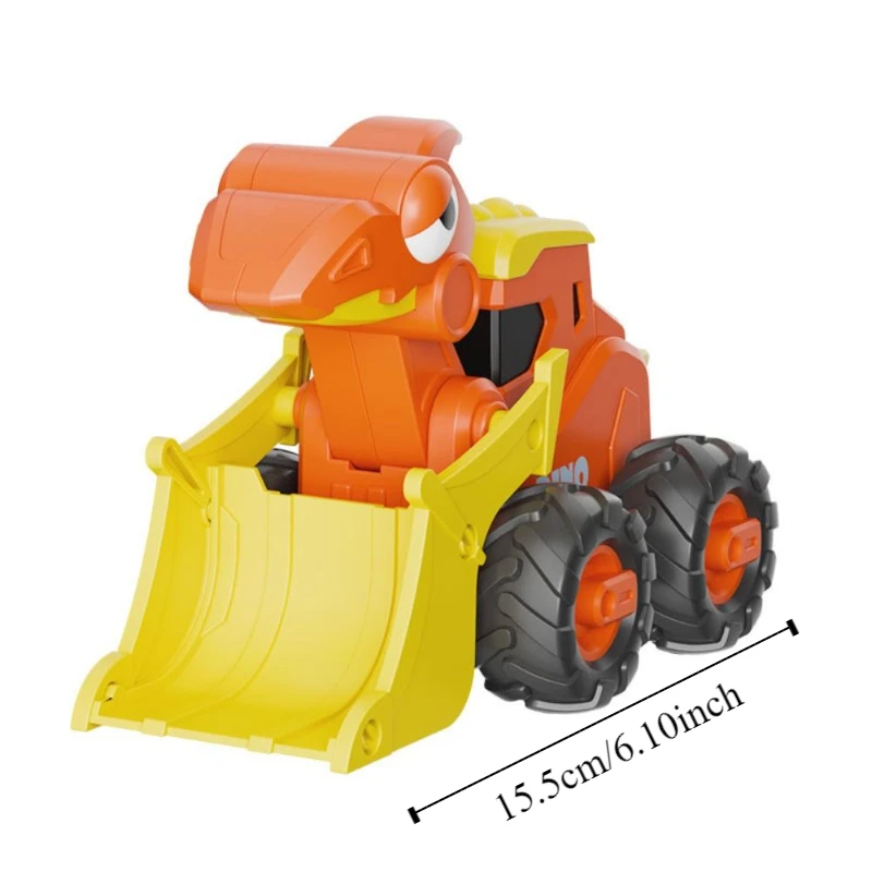 Coche de juguete dinosaurio con retroceso manual tipo excavadora - imagen 2