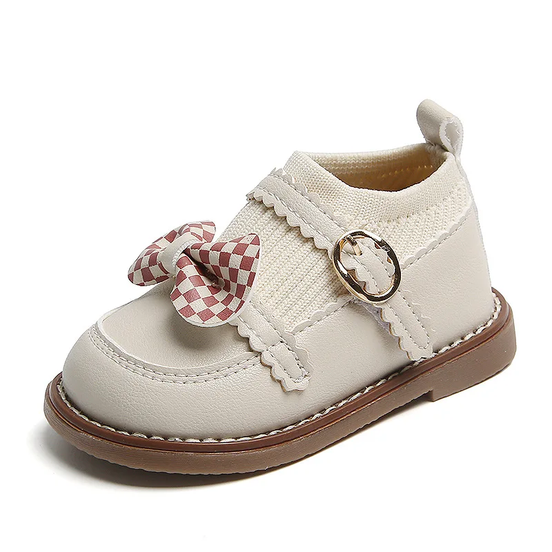 Zapatos de niña en cuero con lazo – planos estilo princesa dulce - imagen 3