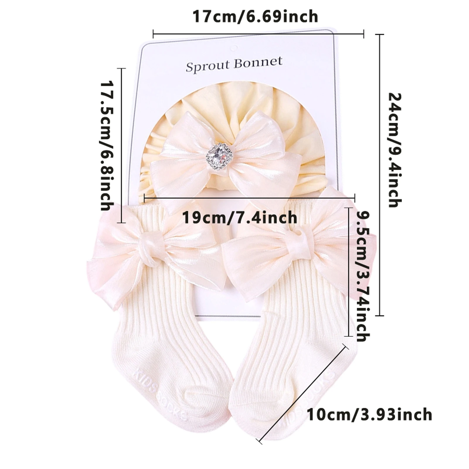 Conjunto de calcetines y gorro turbante para recién nacida - imagen 2