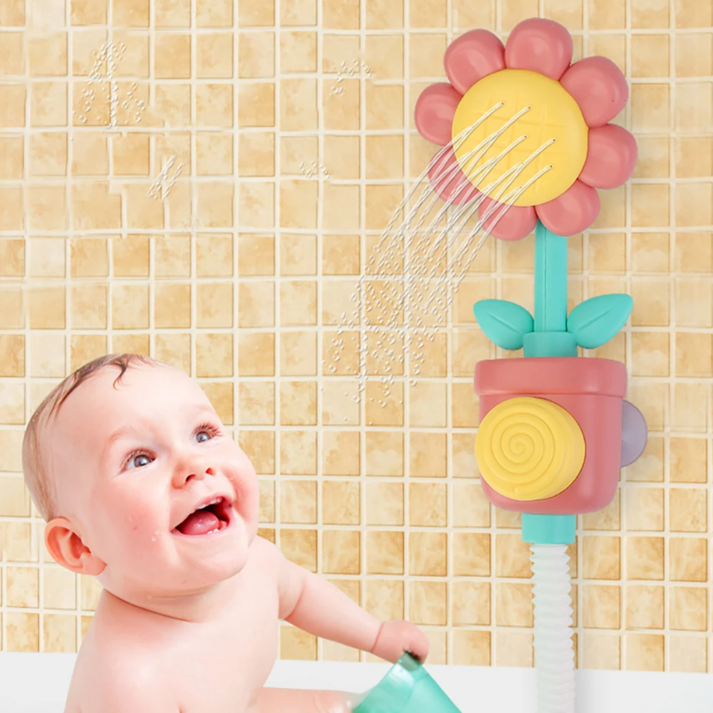 Ducha de baño para bebé con rociador de girasol y juguete acuático - imagen 4
