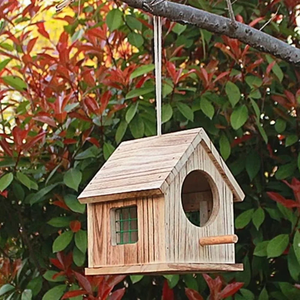 Caja nido de pájaros madera resistente a la lluvia, con ventilación - imagen 4