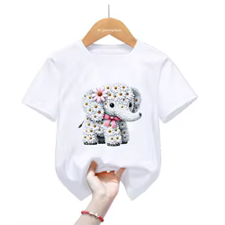 Camiseta infantil con estampado de animales – Estilo Kawaii para niños y niñas