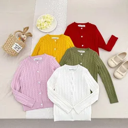 MILANCEL Cárdigan de punto fino de primavera para niños retro