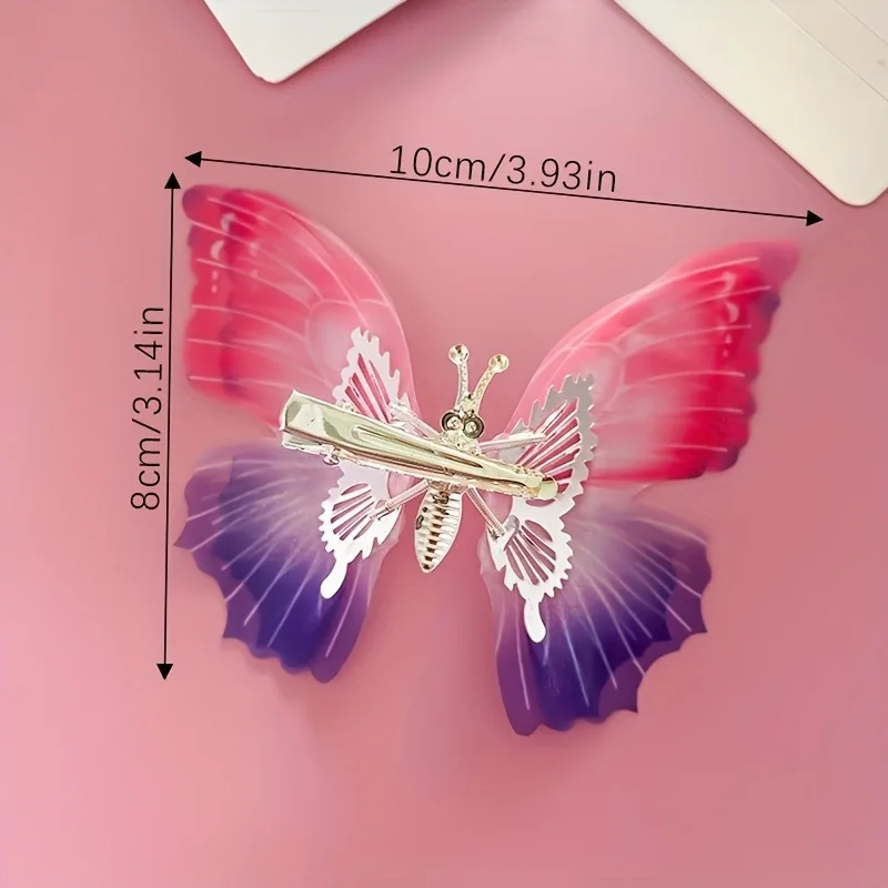 Pinzas mariposa purpurina coloridas para el pelo de niñas y niños - imagen 3