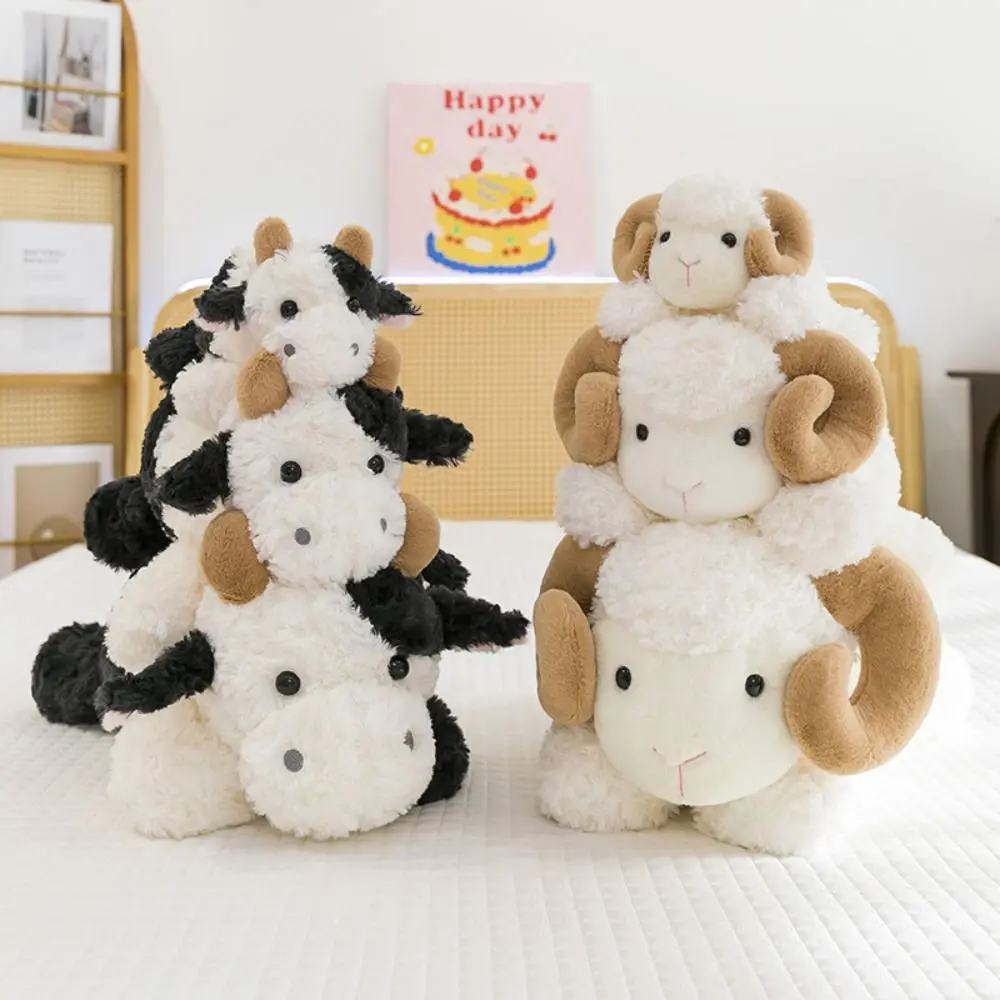 Peluche de cabra y vaca suave con cuernos grandes para niños - imagen 3