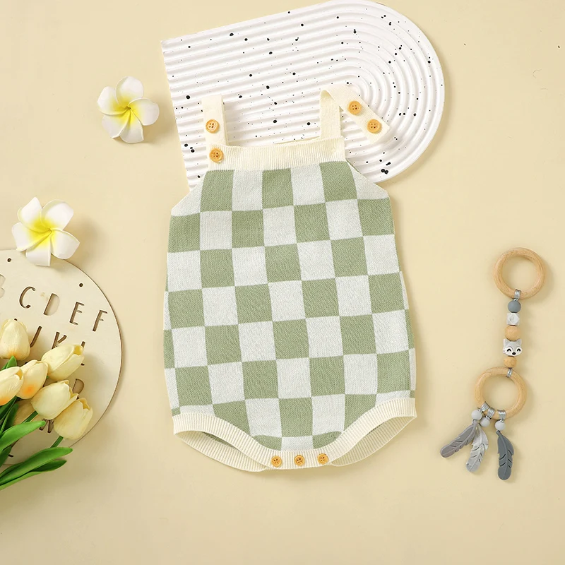 Body de algodón con cuadros para bebé – Cómodo para 0-18 meses - imagen 5