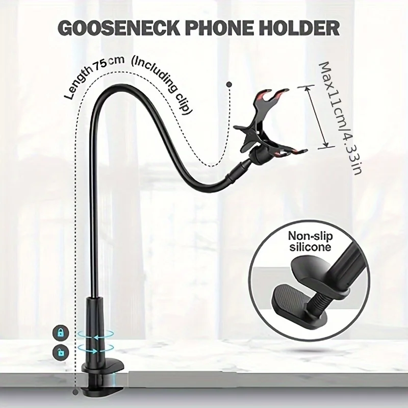 Soporte flexible con clip para iPhone 15 Pro Max – Cuello de cisne regulable - imagen 3
