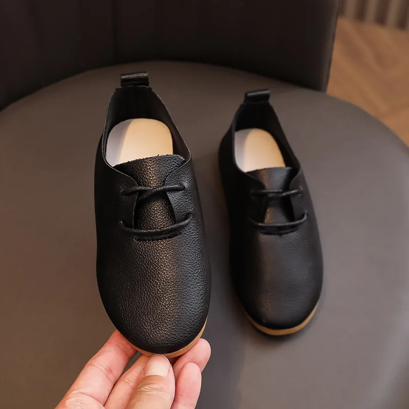 Zapatos de cuero con cordones para niño – Estilo británico - imagen 3