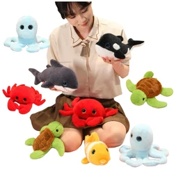 Peluche de animales marinos súper suave, tiburón y tortuga