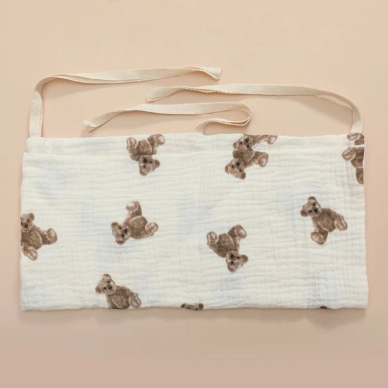 Organizador para cuna de bebé en algodón – bolsa pañales - imagen 4