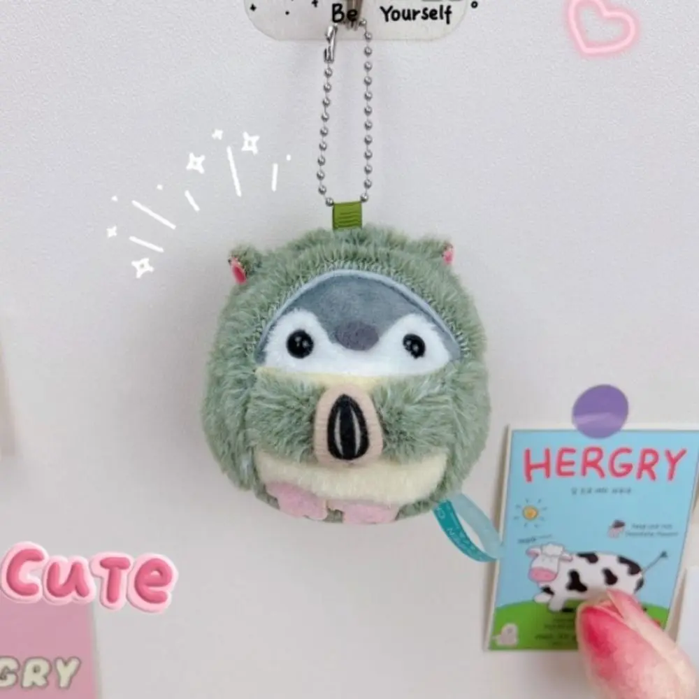 Llavero peluche pingüino suave colgante con diseño abeja y pan
