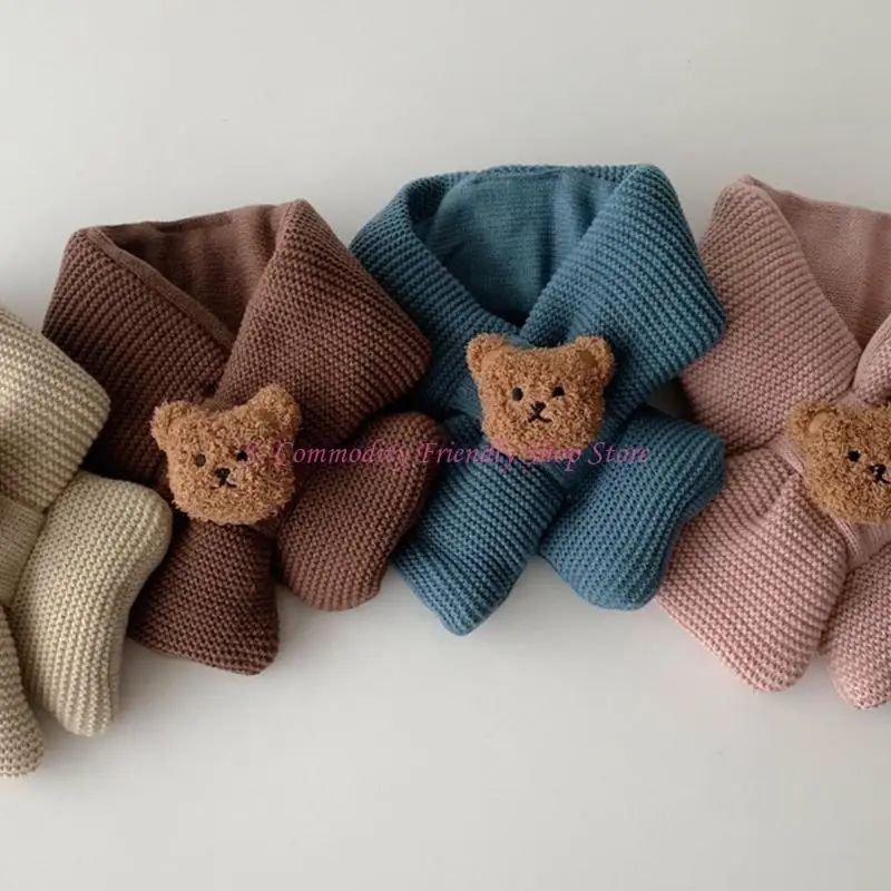 Bufanda infantil de lana con oso para bebé – cálida y suave - imagen 5