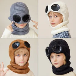 Gorro astronauta terciopelo con forro polar cálido para niño invierno