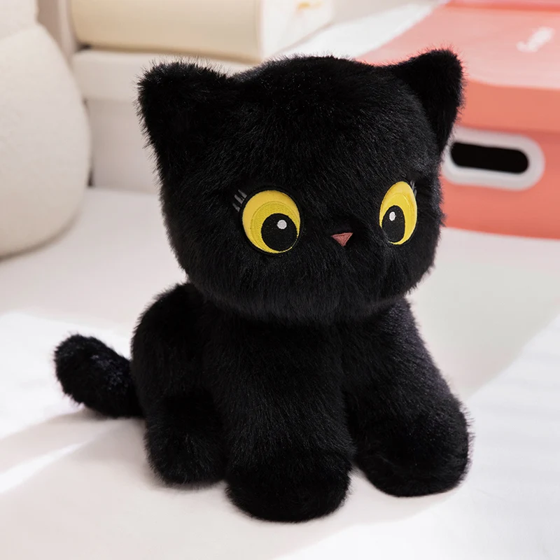 Cojín peluche gato negro sentado para decoración infantil - imagen 5