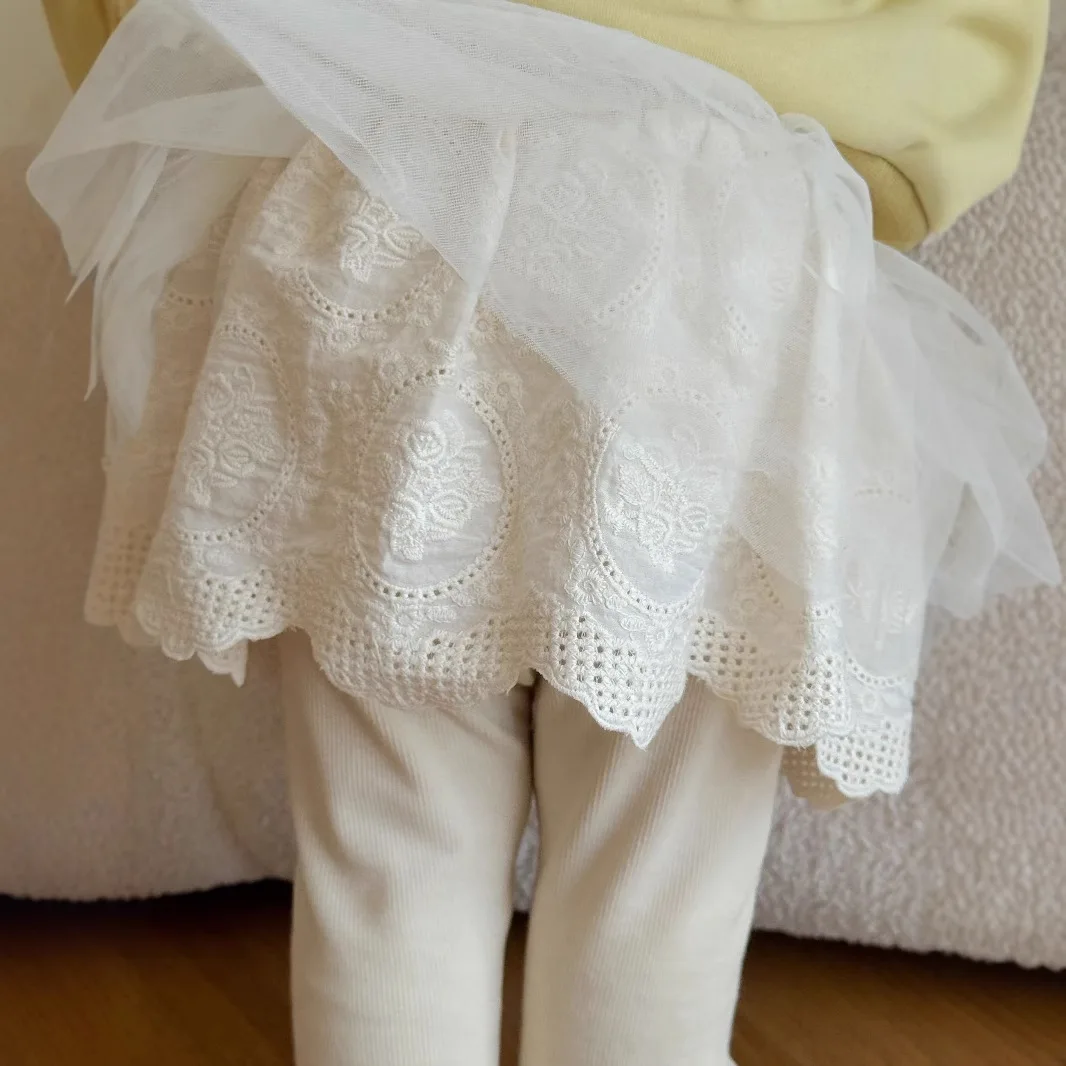 Mallas y falda de princesa de encaje para niñas, primavera y otoño - imagen 3