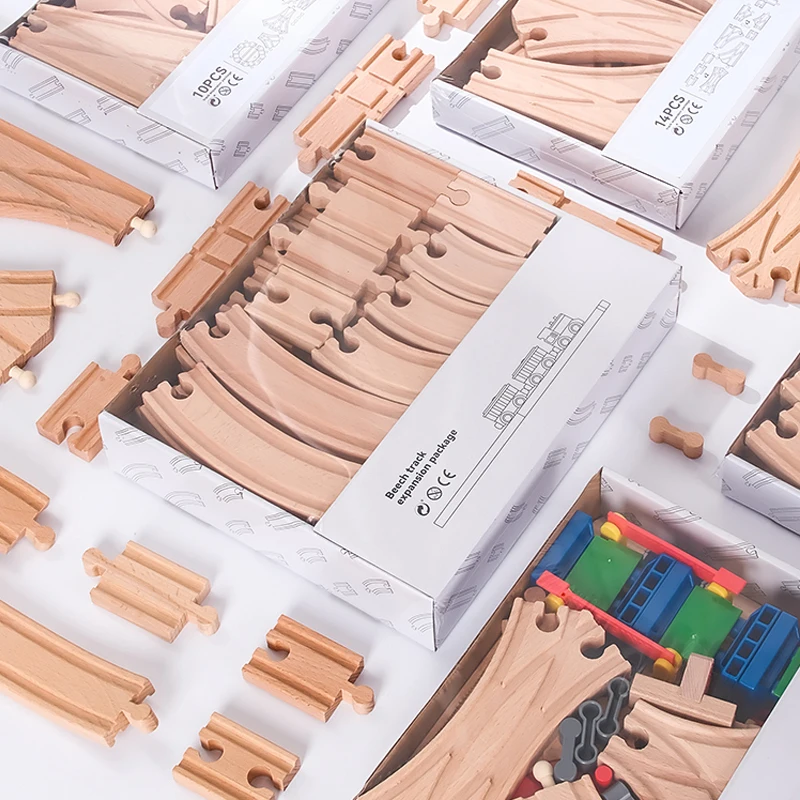 Juego de vía de tren en madera de haya – Pistas y accesorios - imagen 3