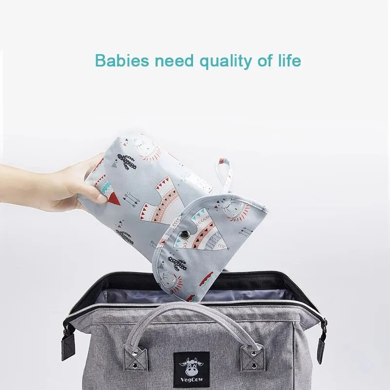 Bolsa para pañales impermeable de bebé con organizador para cochecito - imagen 3