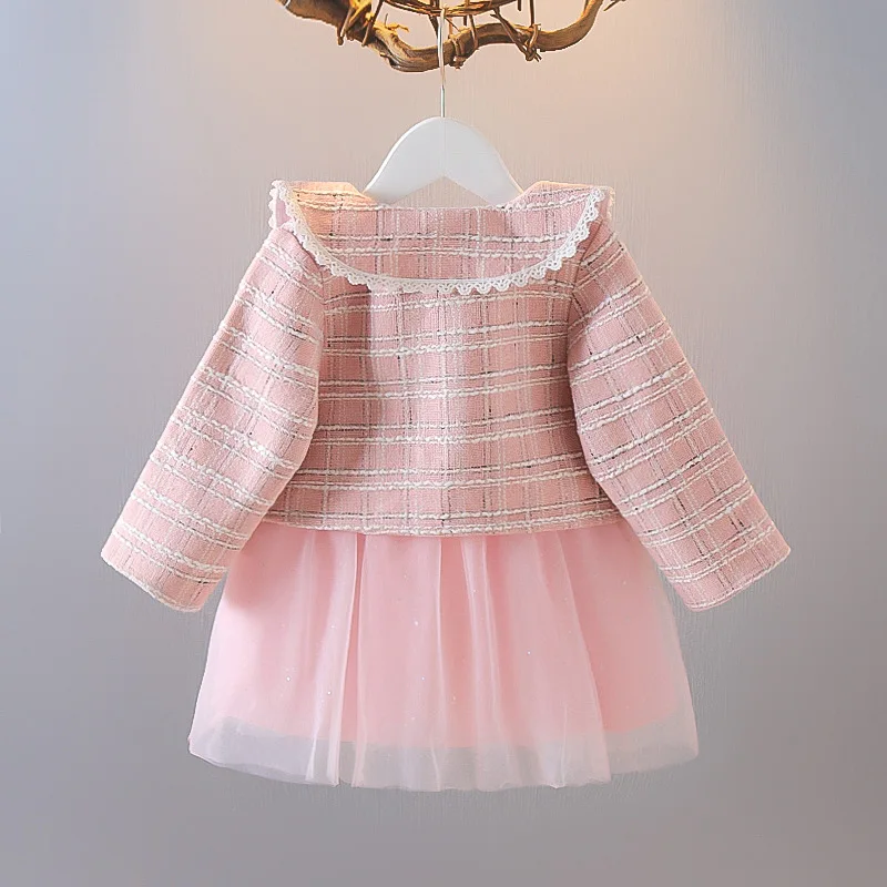 Boutique BC133 Abrigo niña primavera cuadros y vestido malla sin mangas - imagen 4