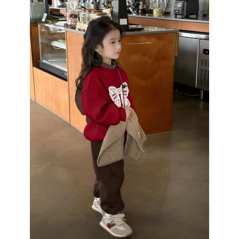 Jersey de primavera con lazo estilo dulce para niñas y niños - imagen 2