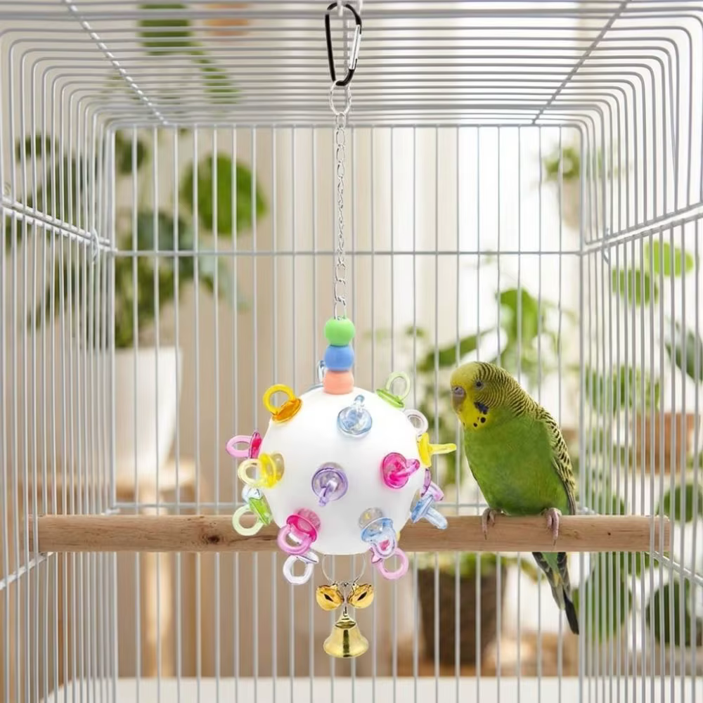 Juguete para loros desmontable con campana resistente a mordeduras - imagen 5
