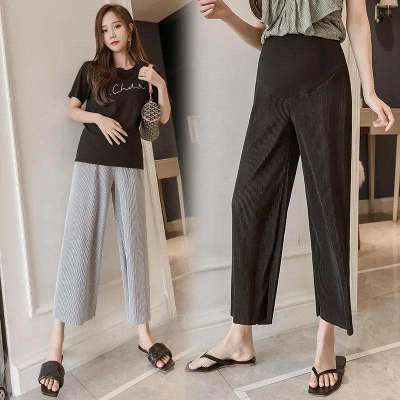 Pantalones de maternidad de cintura alta plisados, corte bota - imagen 5