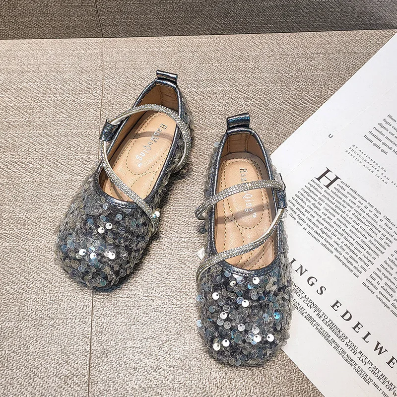 Zapatos de fiesta princesa cómodos con lentejuelas para niña - imagen 3