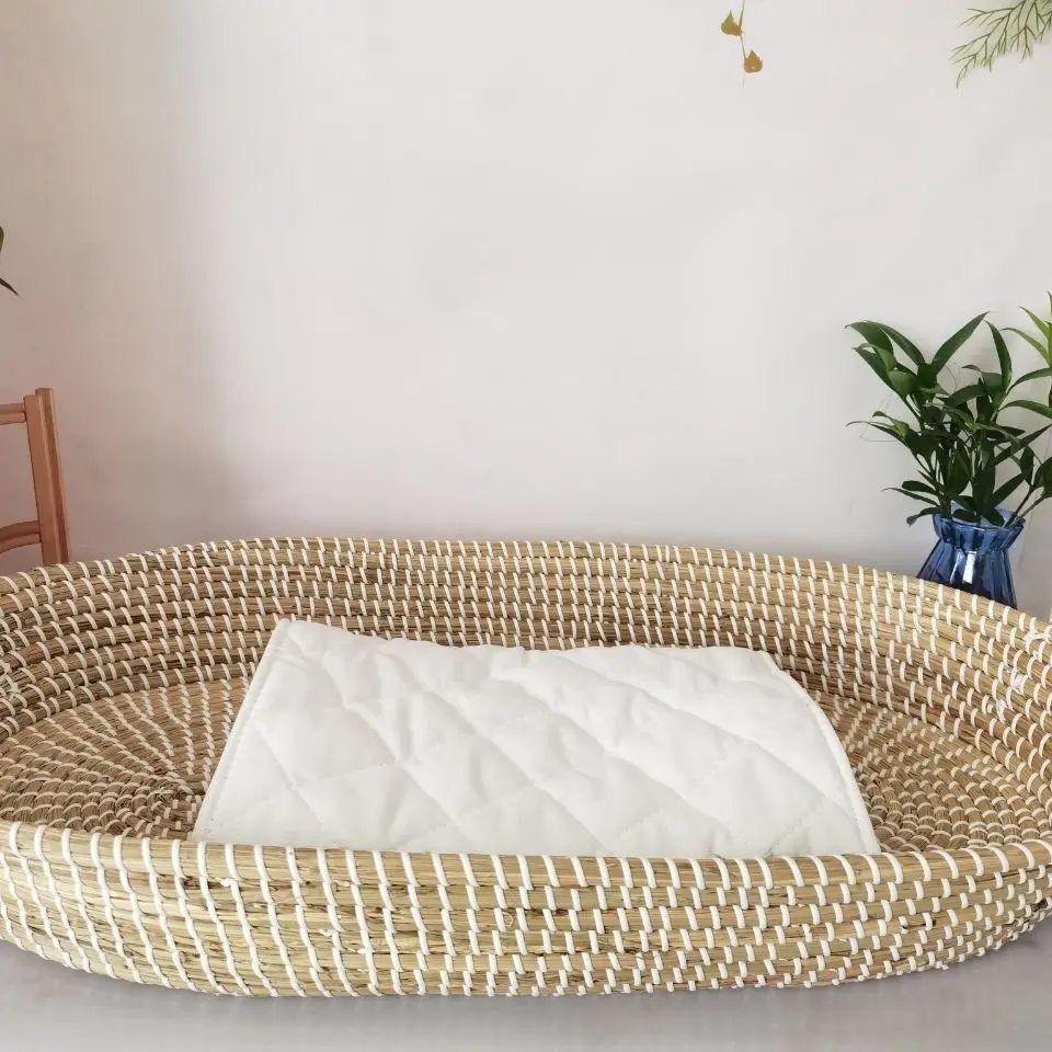 Cesta para cambiar pañales de moisés hecha a mano de algodón - imagen 5