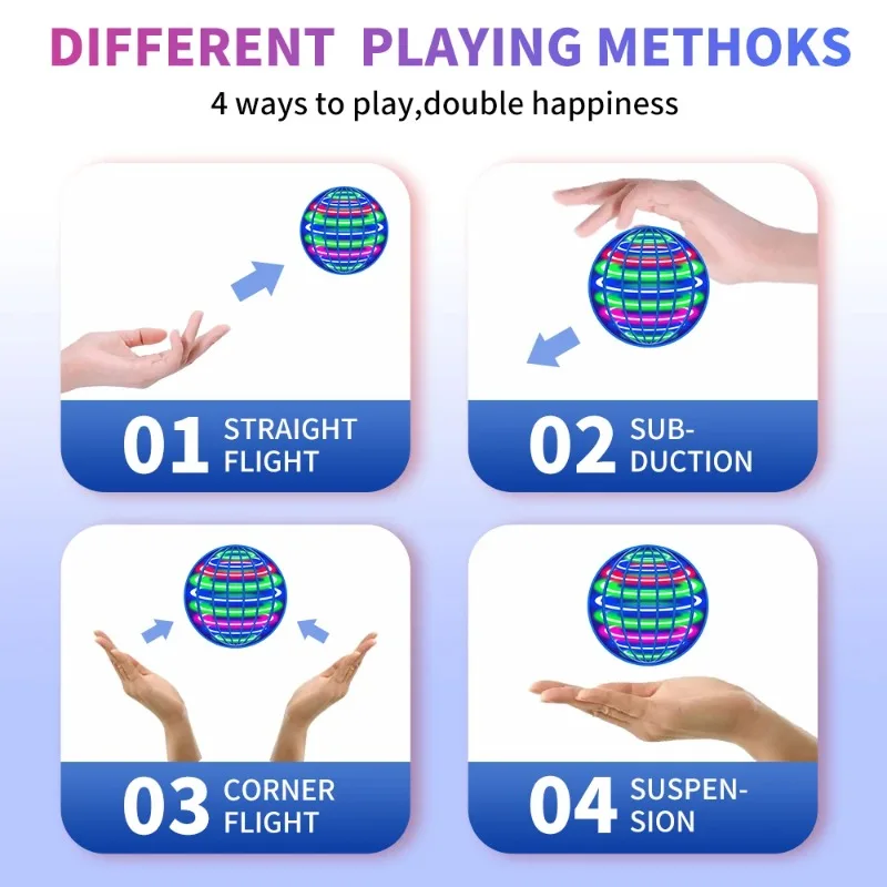 Bola voladora con luces LED para niños, boomerang de mano - imagen 5