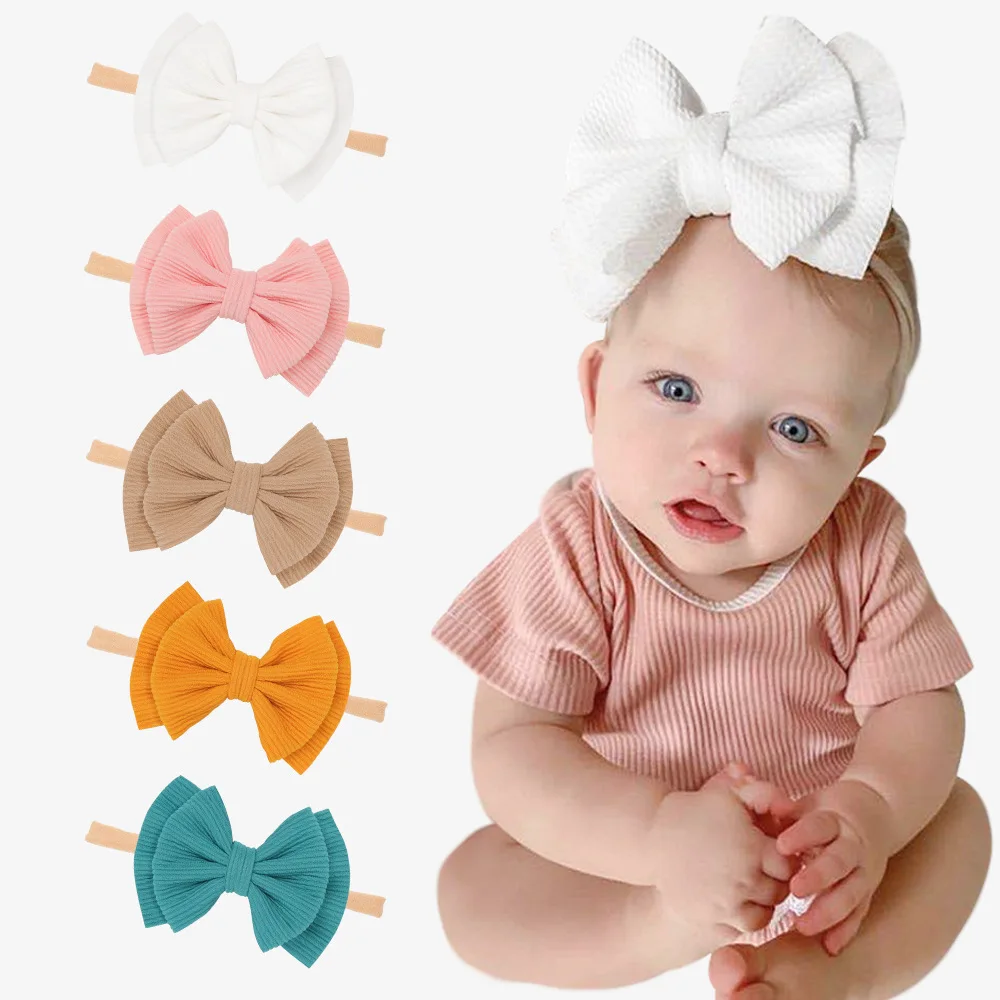 Diadema infantil elástica con lazo grande para bebés y recién nacidos - imagen 5