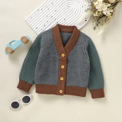 Cárdigan bebé con cuello en V y mangas largas para otoño e invierno