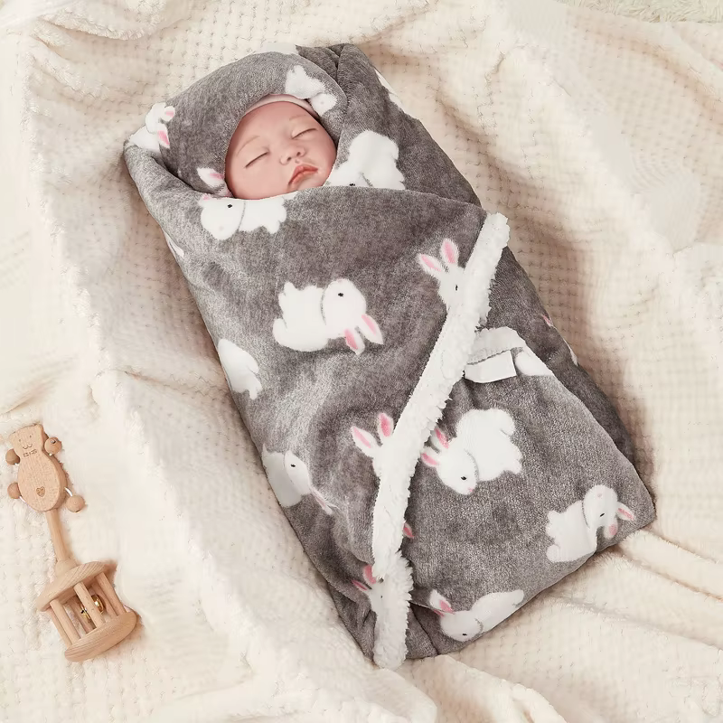 Manta bebé invierno lana cordel suave larga para cochecito y cuna - imagen 5