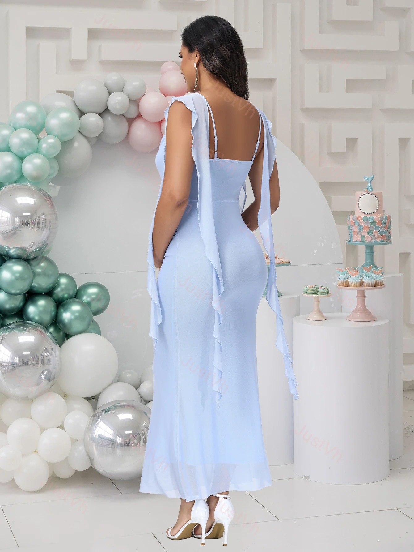 Vestido sexy sin mangas verano