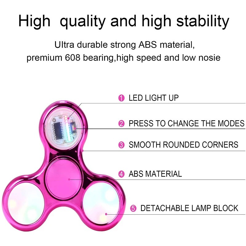 Spinner táctil LED para niños – Brilla en la oscuridad - imagen 4