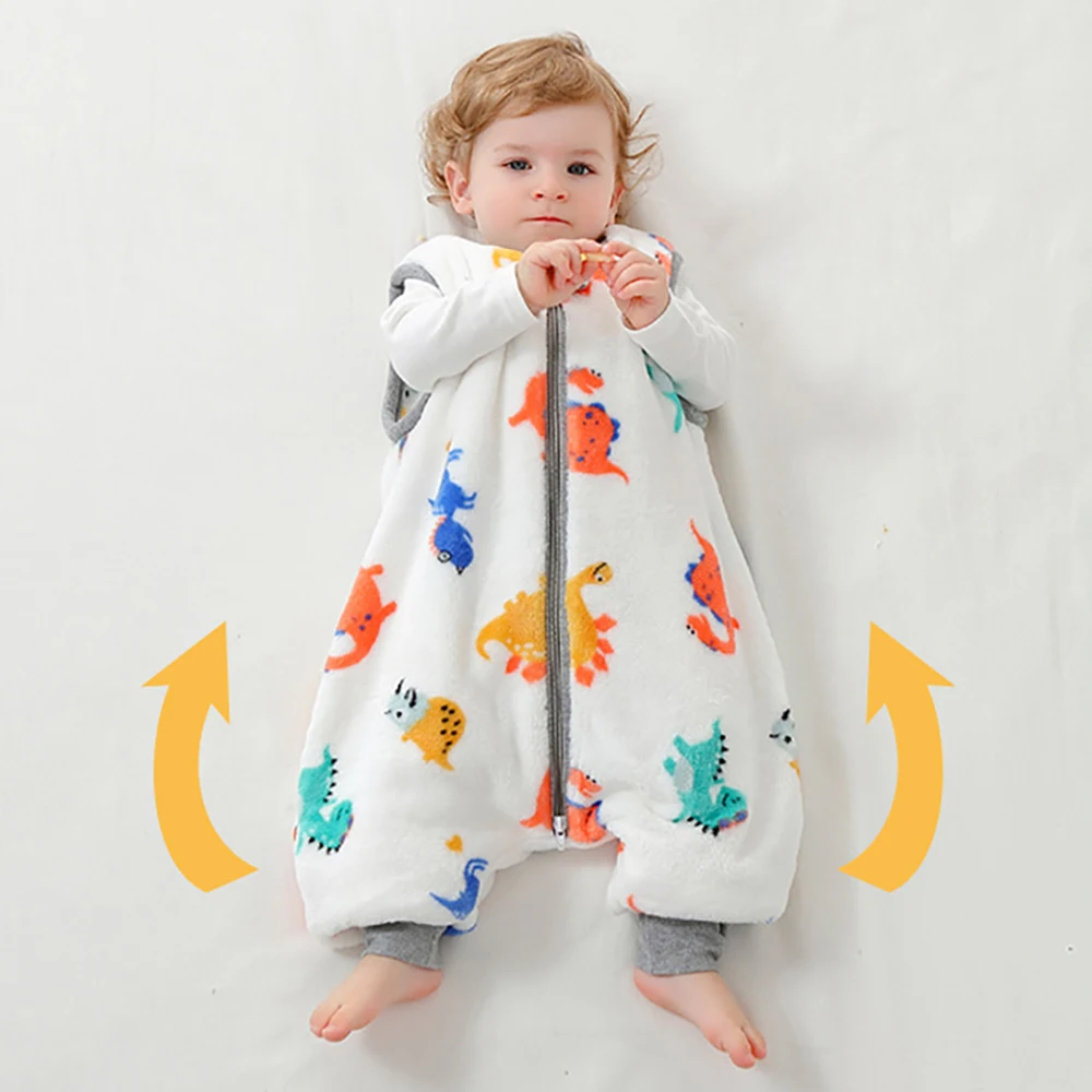 Saco de dormir de franela para bebé - Diseño dinosaurio suave