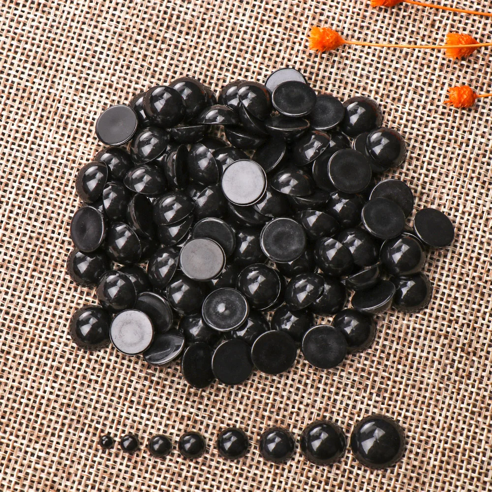 Ojos redondos negros para peluches – plástico 3-12 mm - imagen 3
