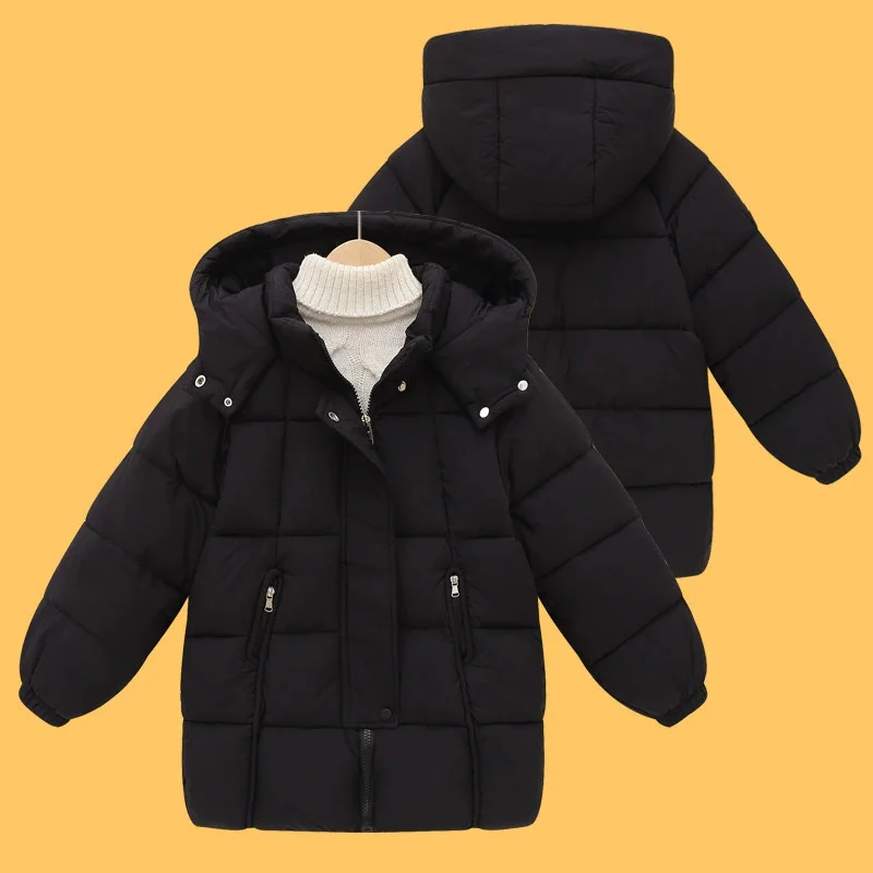 Chaqueta de plumón infantil acolchada de invierno con capucha parka