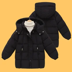 Chaqueta de plumón infantil acolchada de invierno con capucha parka